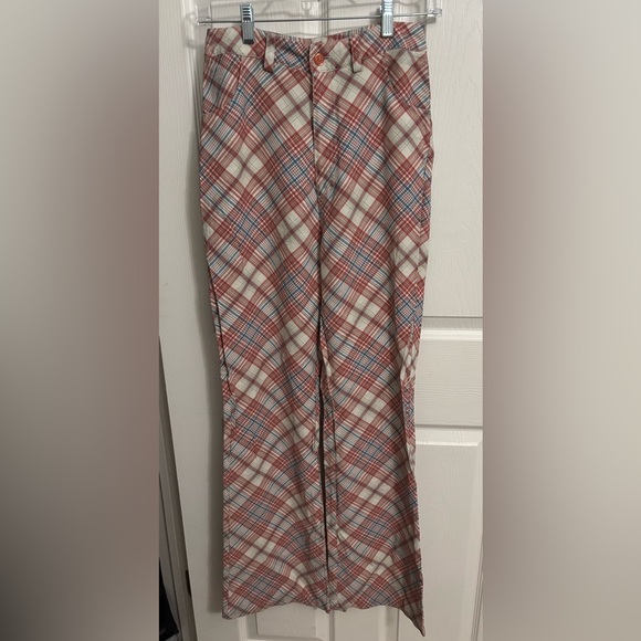 ROLLA'S Pants - Rolla’s | Plaid Bootcut Pants Womens High Rise Pomegranate Casual Boho Sz‎ 8/S